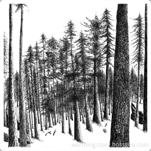 Passage pen and ink painting in winter
